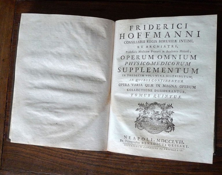 Hoffmann,Friderici Hoffmanni Operum Omnium SUPPLEMENTUM.TOMUS IV-V,1757[MEDICINA