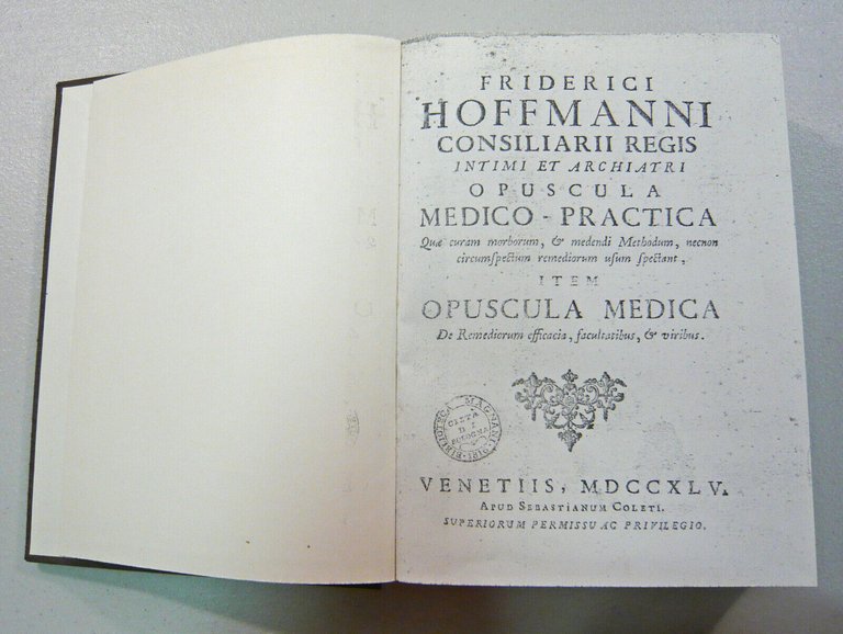 Hoffmann,FRIDERICI HOFMANNI OPUSCULA MEDICO-PRACTICA,1745[anastatica,medicina