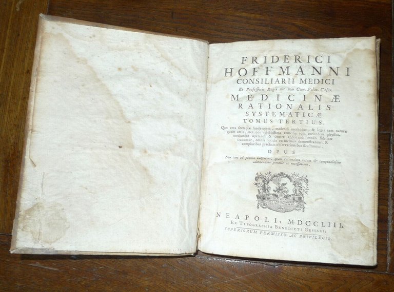 HOFFMANN,MEDICINAE RATIONALIS SYSTEMATICAE,1753,Gessari,Napoli[storia medicina