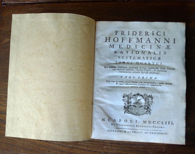 HOFFMANN,MEDICINAE RATIONALIS SYSTEMATICAE,1753,Gessari,Napoli[storia medicina