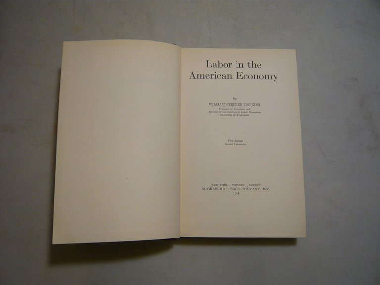 Hopkins,LABOR IN THE AMERICAN ECONOMY,New York,1948