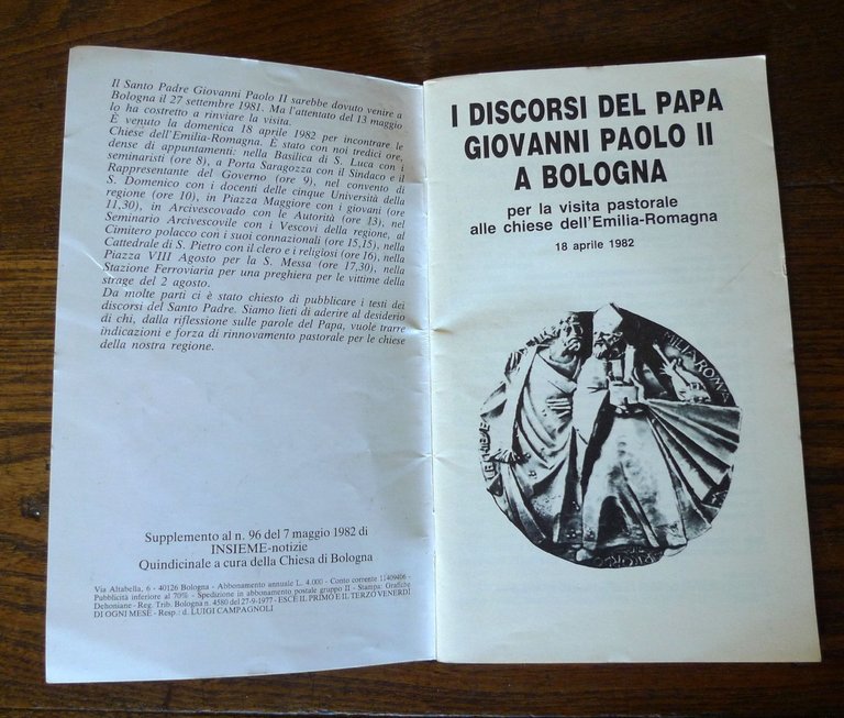 I DISCORSI DEL PAPA GIOVANNI PAOLO II A BOLOGNA,18 aprile …