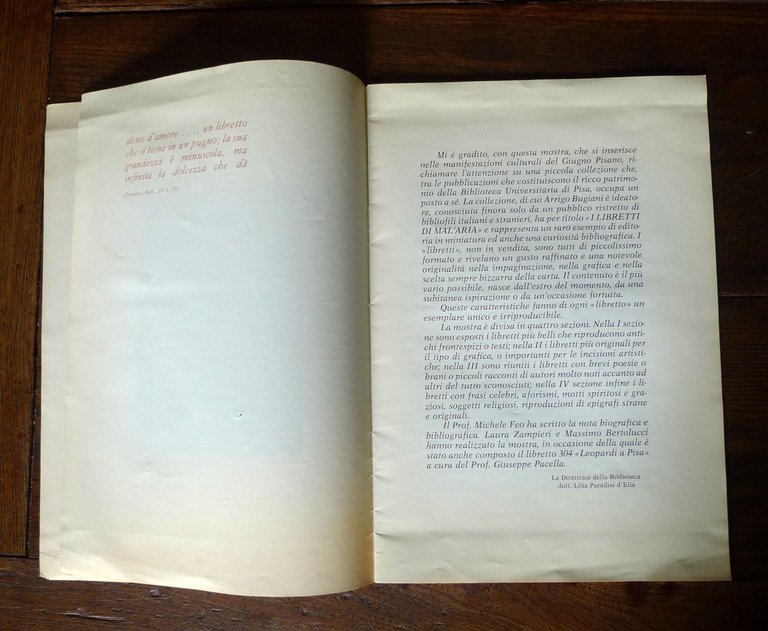 I LIBRETTI DI MAL'ARIA catalogo della mostra,1979 Pisa+12 LIBRI[Arrigo Bugiani | Immagine Gallery 16