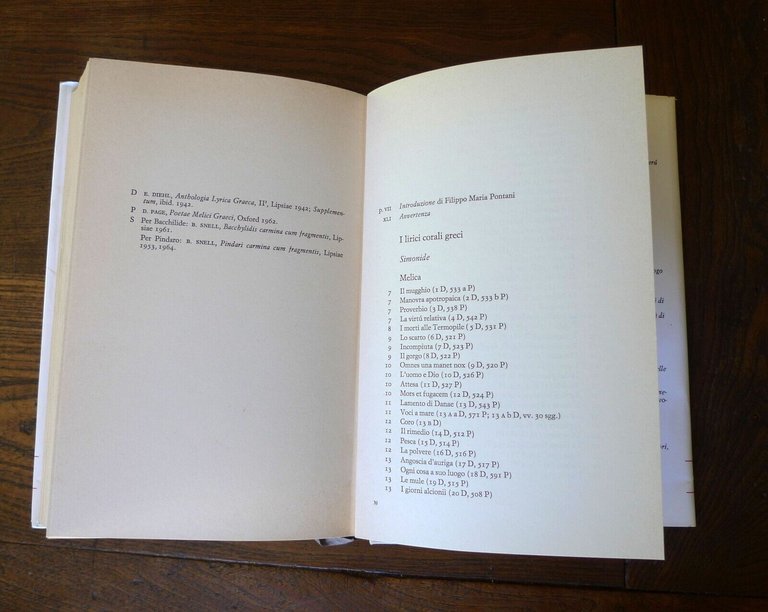 I LIRICI CORALI GRECI.ETÀ CLASSICA,1976 Einaudi I MILLENNI[POESIA,trad.Pontani