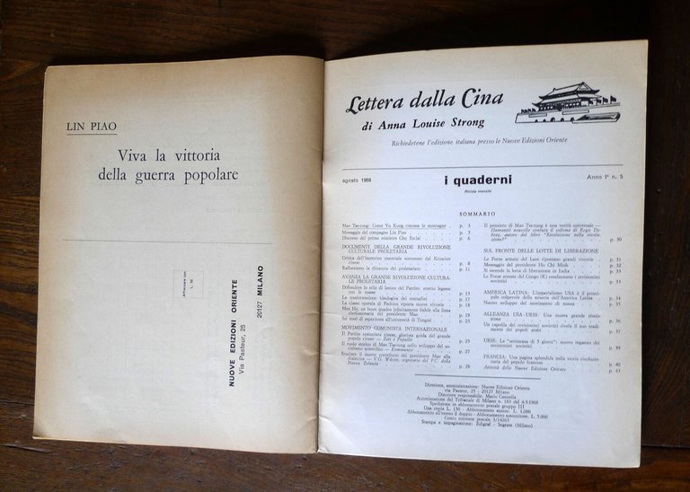I QUADERNI.RIVISTA MENSILE,Nuove Ed.Oriente 1968[comunismo,maoismo,Mao