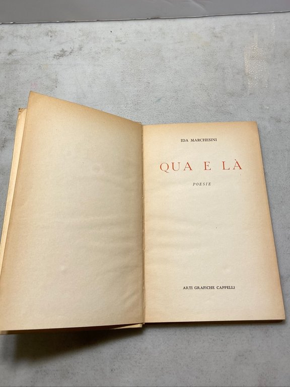 Ida Marchesini, QUA E LA'. Poesie, Arti Grafiche Cappelli, 1952 | Immagine Gallery 3