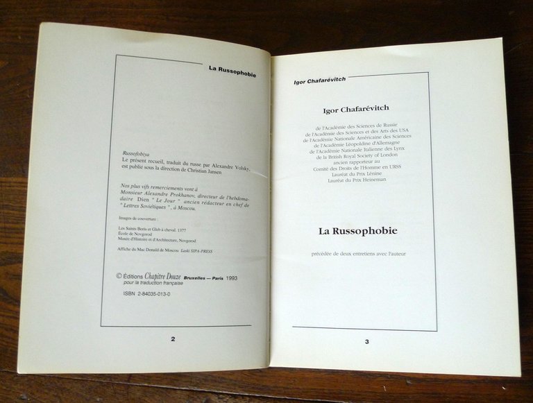 Igor Chafarevitch,LA RUSSOPHOBIE,1993 Chapitre Douze[Russia,russofobia