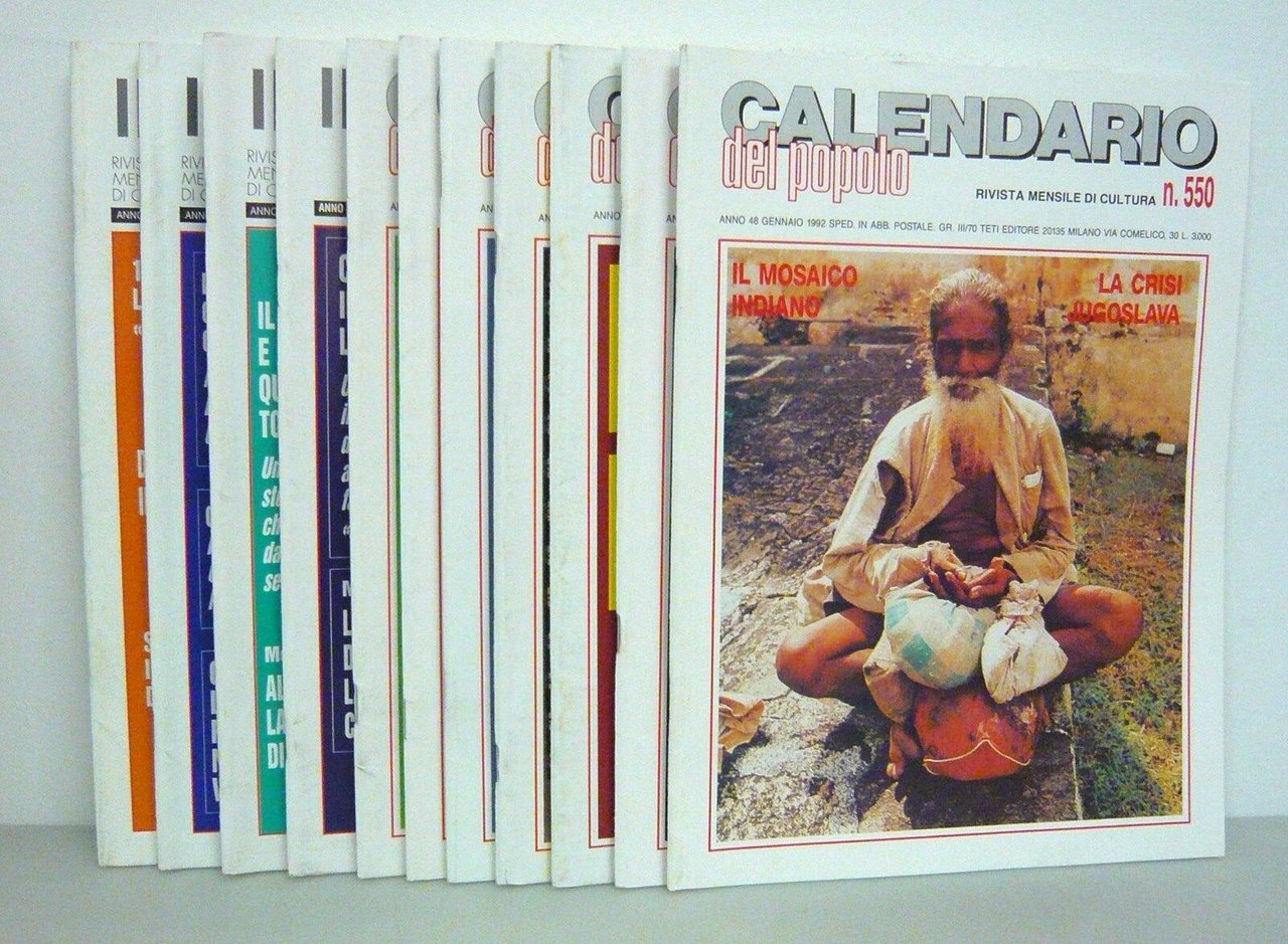 IL CALENDARIO DEL POPOLO.Rivista di cultura,1992 annata completa
