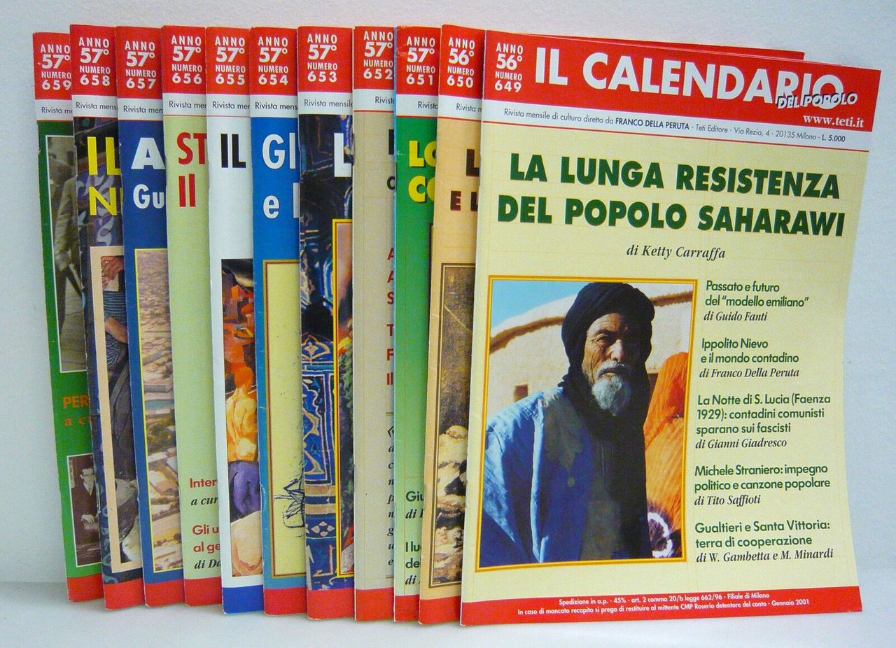 IL CALENDARIO DEL POPOLO.Rivista di cultura,2001 annata completa