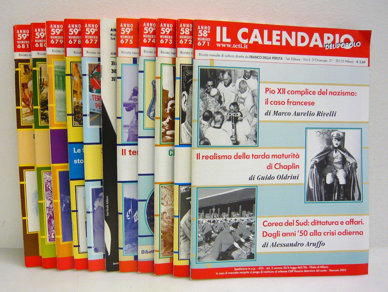 IL CALENDARIO DEL POPOLO.Rivista di cultura,2003 annata completa