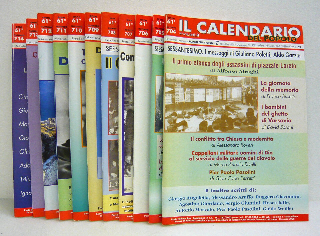 IL CALENDARIO DEL POPOLO.Rivista di cultura,2006 annata completa