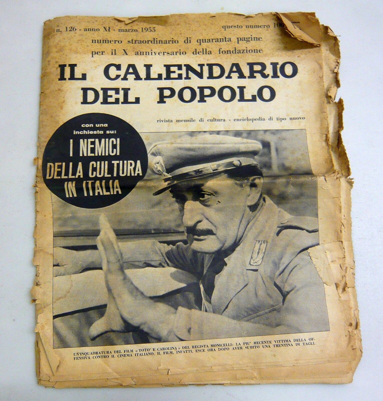 IL CALENDARIO DEL POPOLO.Rivista mensile di cultura,n.126 1955.X ANNIVERSARIO