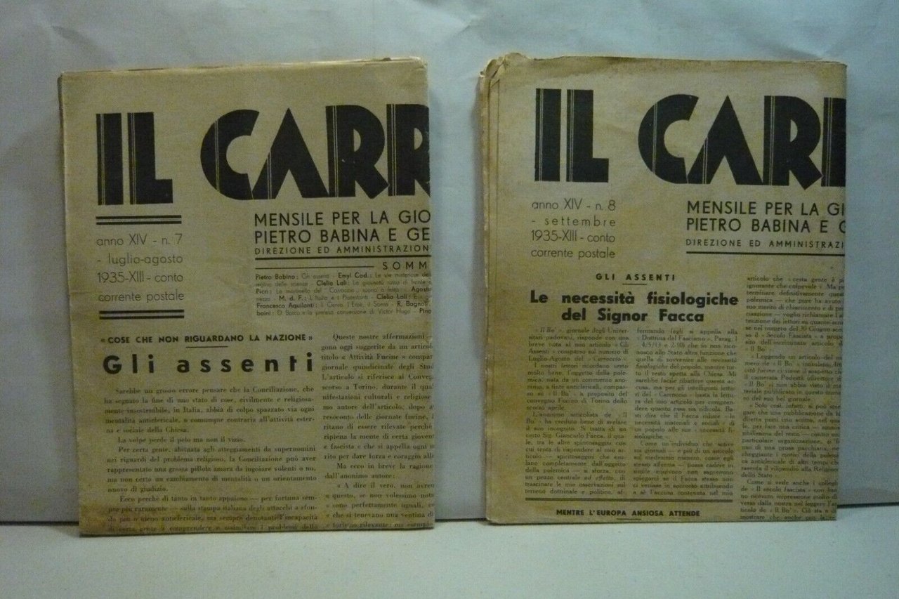 IL CARROCCIO Mensile per la gioventù, 1935, n. 7 e …