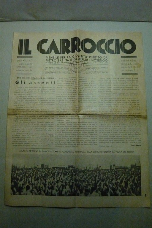 IL CARROCCIO Mensile per la gioventù, 1935, n. 7 e …