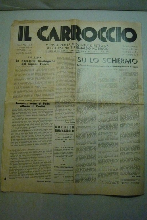 IL CARROCCIO Mensile per la gioventù, 1935, n. 7 e …