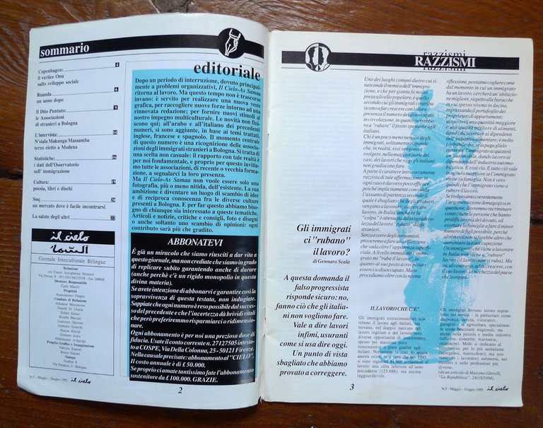 IL CIELO n.5 1995.Giornale Interculturale Bilingue.STRANIERI A BOLOGNA(RUANDA | Immagine Gallery 3