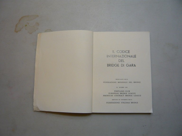 IL CODICE INTERNAZIONALE DEL BRIDGE DI GARA, Grafica Bigiemme, Bari, …