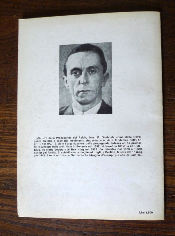 Goebbels,IL COMUNISMO SENZA MASCHERA.Discorso al Congresso del Partito, Norimberga, 1935