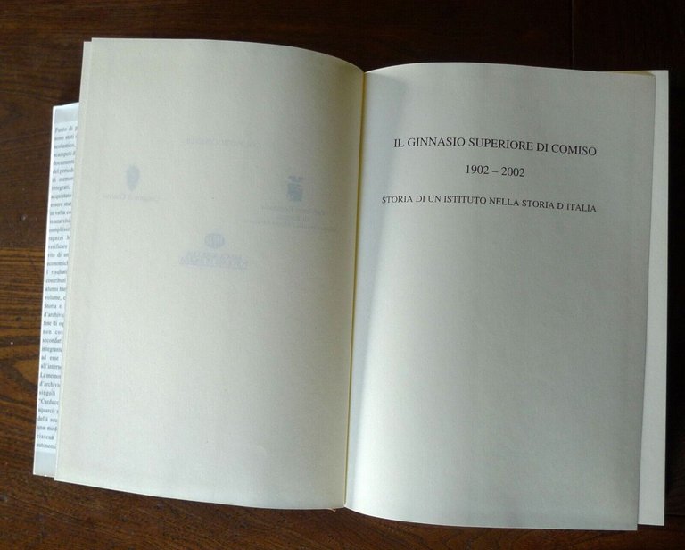 IL GINNASIO SUPERIORE DI COMISO 1902-2002.STORIA DI UN ISTITUTO[memorialistica