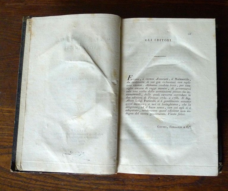 IL MALMANTILE RACQUISTATO DI PERLONE ZIPOLI,1807 Classici Italiani[LORENZO LIPPI