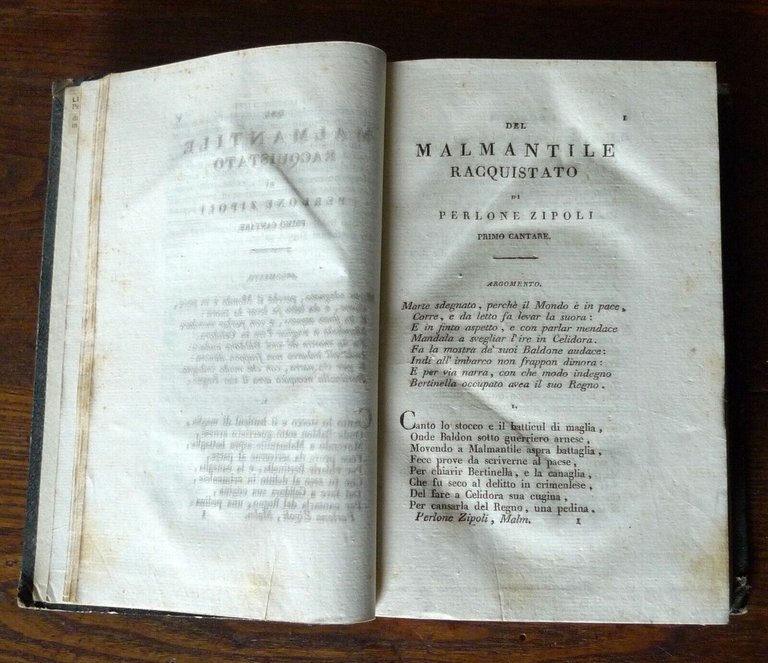 IL MALMANTILE RACQUISTATO DI PERLONE ZIPOLI,1807 Classici Italiani[LORENZO LIPPI