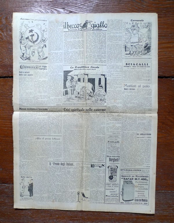 IL MERLO GIALLO.DISINTEGRATORE DEL MALCOSTUME POLITICO 1948-49[SATIRA,A.GIANNINI