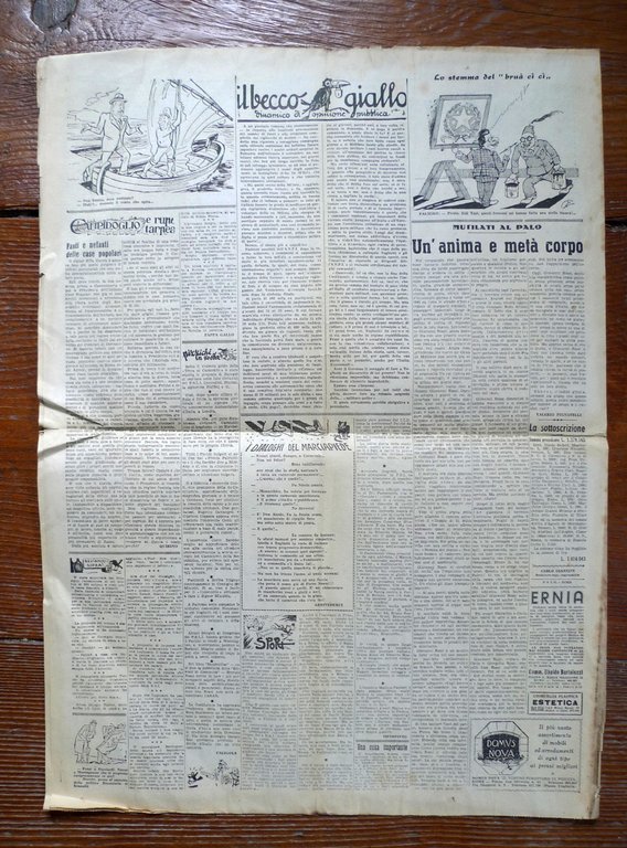 IL MERLO GIALLO.DISINTEGRATORE DEL MALCOSTUME POLITICO 1948-49[SATIRA,A.GIANNINI