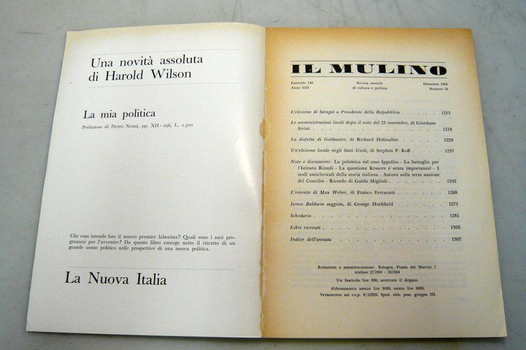 IL MULINO 146 1964.Rivista mensile di cultura e politica[Saragat,Max Weber