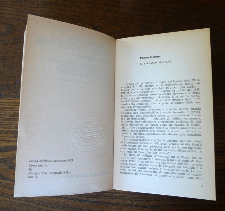 IL PIANO DI LAVORO DELLA CGIL 1949-1950.Atti Convegno,1978 Feltrinelli[sindacato | Immagine Gallery 4