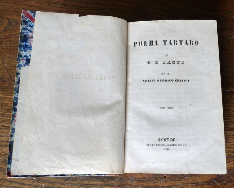 IL POEMA TARTARO DI G.B.CASTI,1842 London,Messers Longman[POESIA
