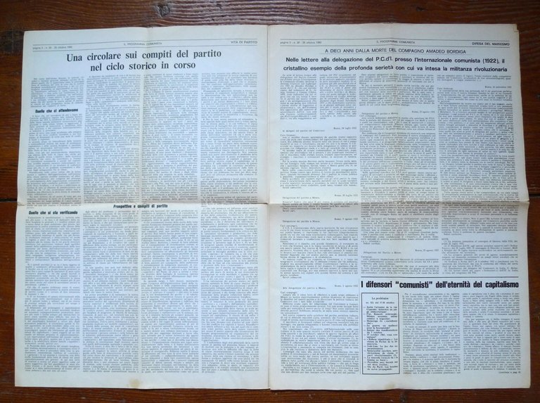 IL PROGRAMMA COMUNISTA ORGANO DEL PCInt n.20 25 ottobre 1980[comunismo,Bordiga