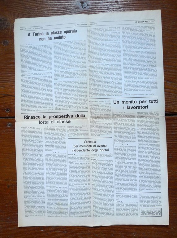 IL PROGRAMMA COMUNISTA ORGANO DEL PCInt n.20 25 ottobre 1980[comunismo,Bordiga
