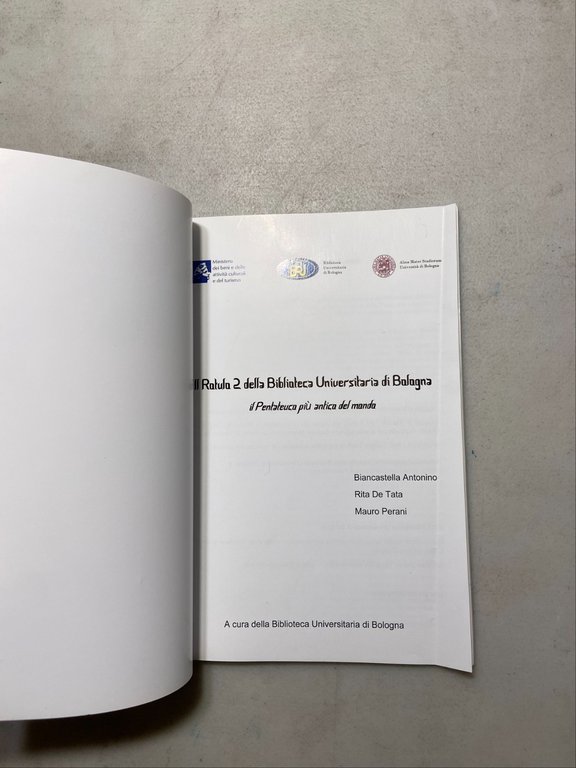 IL ROTULO 2 DELLA BIBLIOTECA UNIVERSITARIA DI BOLOGNA,2015[il pentateuco | Immagine Gallery 2
