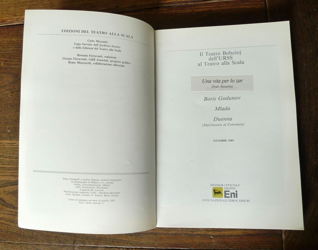 IL TEATRO BOLSCIOJ DELL'URSS AL TEATRO ALLA SCALA,1989[opera lirica,Musorgskij