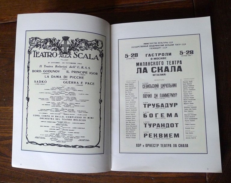 IL TEATRO BOLSCIOJ DELL'URSS AL TEATRO ALLA SCALA,1989[opera lirica,Musorgskij