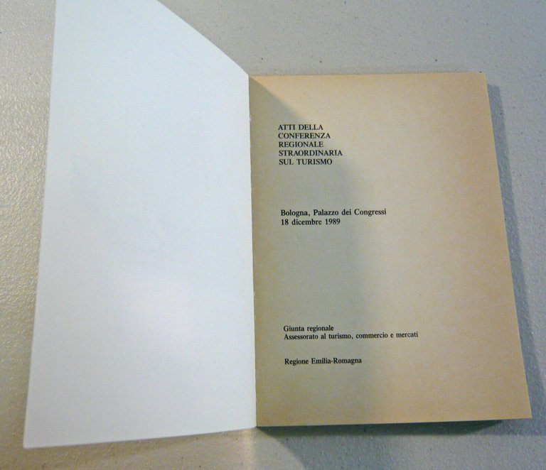 IL TURISMO DELLA RIVIERA ADRIATICA,Atti conferenza regionale,1989[Emilia-Romagna