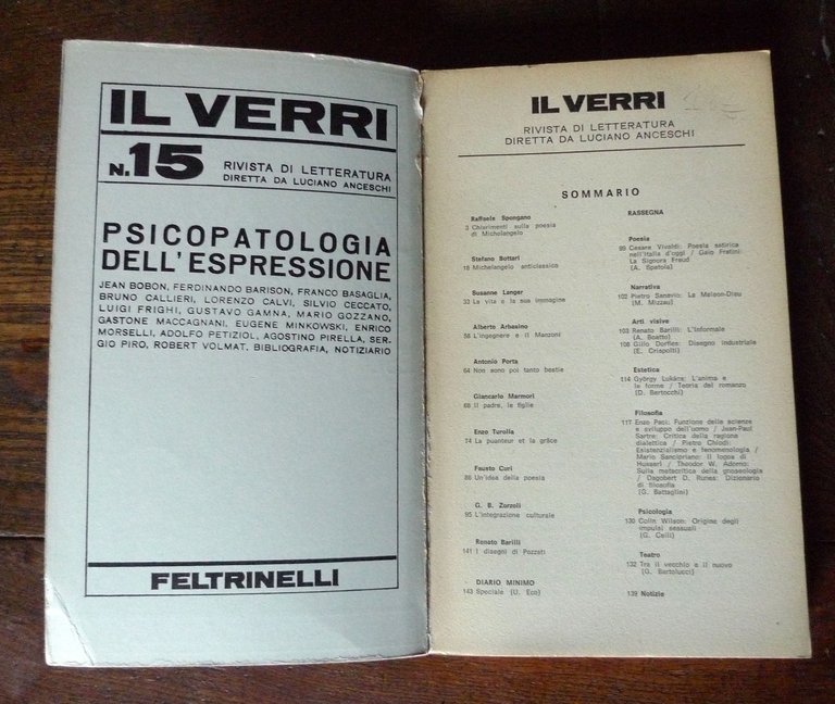 IL VERRI 17 1964.RIVISTA DI LETTERATURA.dir:L.Anceschi,Feltrinelli[Antonio Porta | Immagine Gallery 2