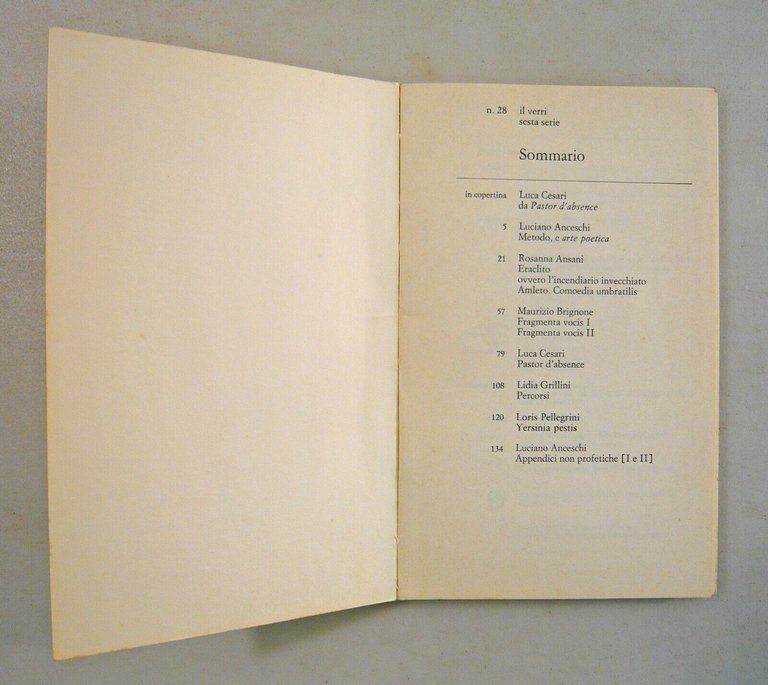 IL VERRI n.7 1977/n.28 1982[estetica,Luciano Anceschi,Nietzsche,Husserl,Eraclito