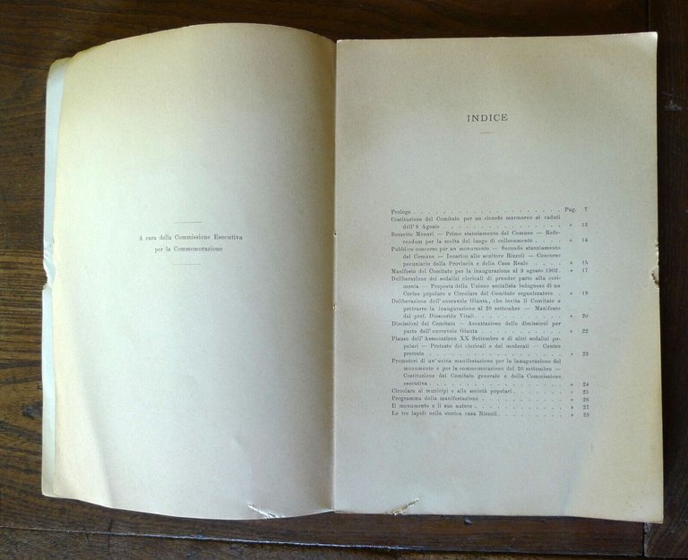 INAUGURAZIONE DEL MONUMENTO AI CADUTI DELL'8 AGOSTO 1848,Bologna 1904[STORIA