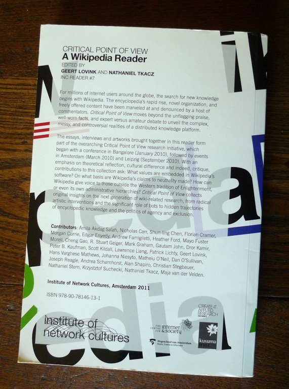 INC READER #7.CRITICAL POINT OF VIEW.A WIKIPEDIA READER,2011 Network Cultures