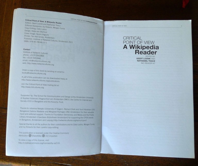 INC READER #7.CRITICAL POINT OF VIEW.A WIKIPEDIA READER,2011 Network Cultures