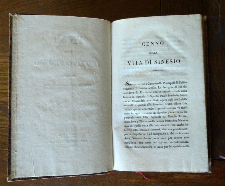 INNI DEL VESCOVO SINESIO di Cirene,trad.Antonio Fontana,1827[poesia greca antica