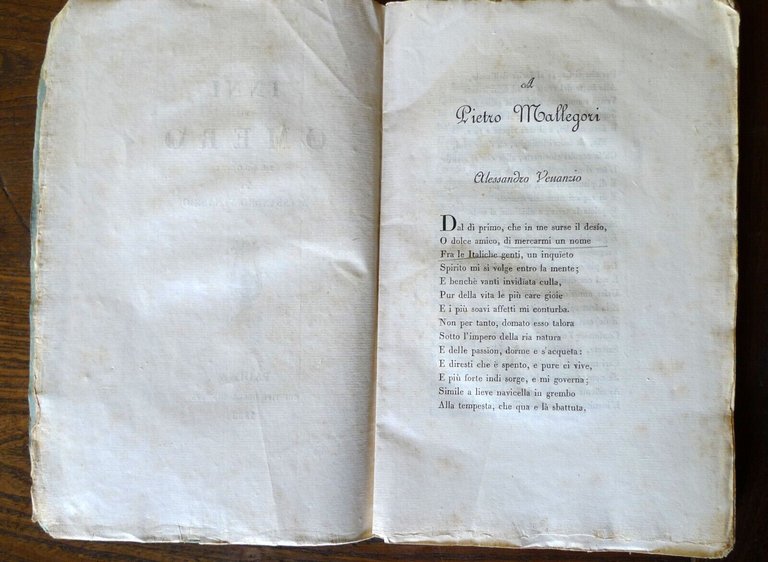 INNI DI OMERO TRADOTTI DA ALESSANDRO VENANZIO,1832 Minerva[POESIA GRECA ANTICA