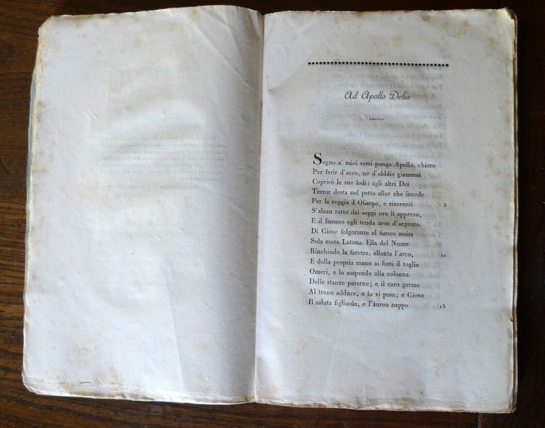 INNI DI OMERO TRADOTTI DA ALESSANDRO VENANZIO,1832 Minerva[POESIA GRECA ANTICA