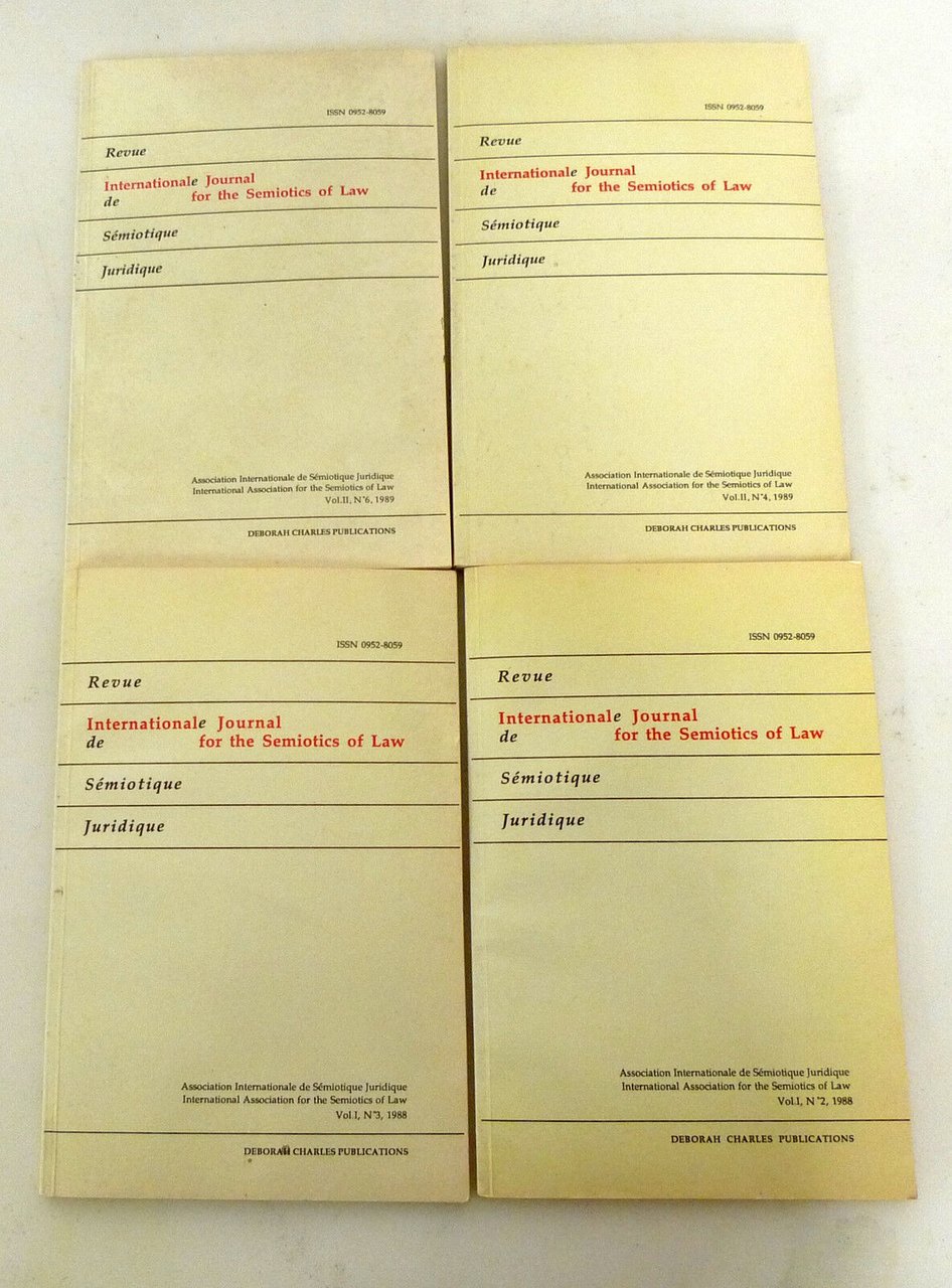 INTERNATIONAL JOURNAL FOR THE SEMIOTICS OF LAW,1988,1989[semiotica giuridica