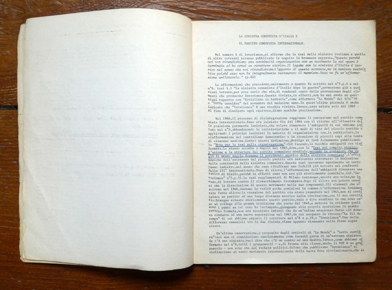 INVARIANCE 1971.LA SINISTRA COMUNISTA D'ITALIA E IL PARTITO COMUNISTA INT. | Immagine Gallery 3