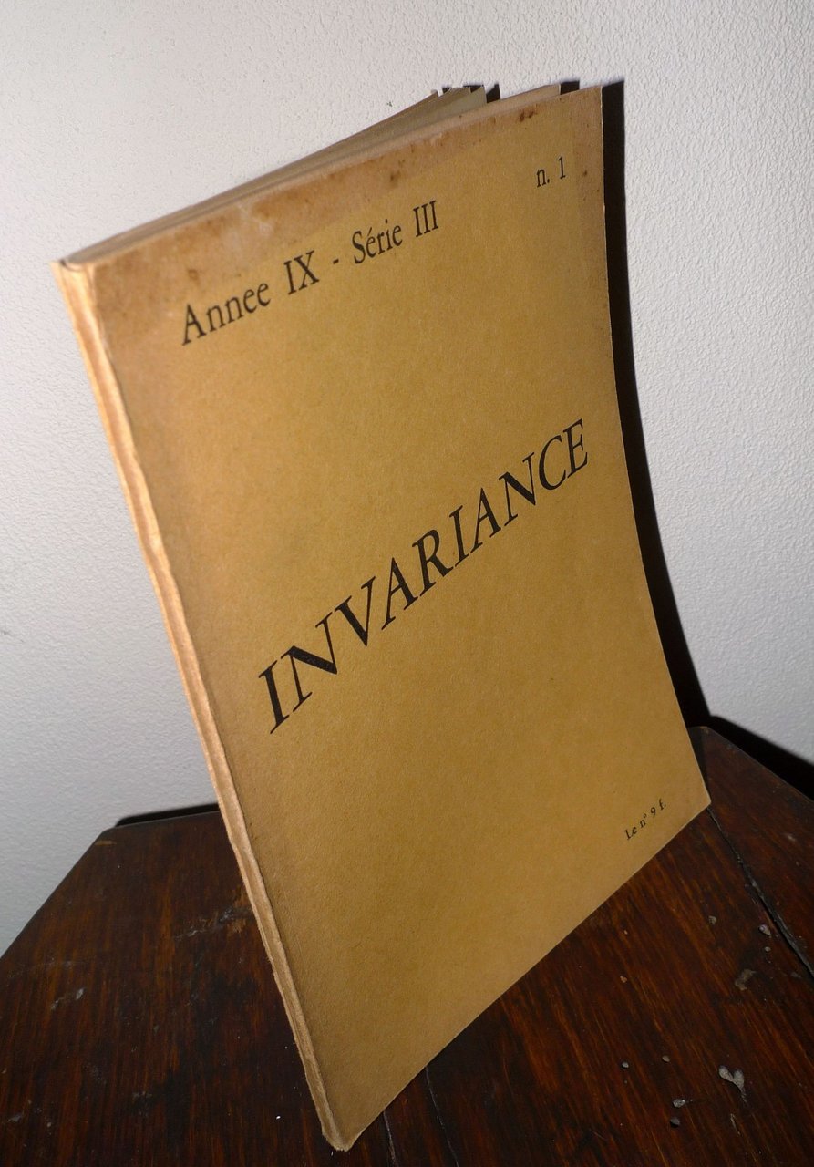 INVARIANCE A.IX-Série III n.1 1976[Giorgio Cesarano,politica,Bordiga
