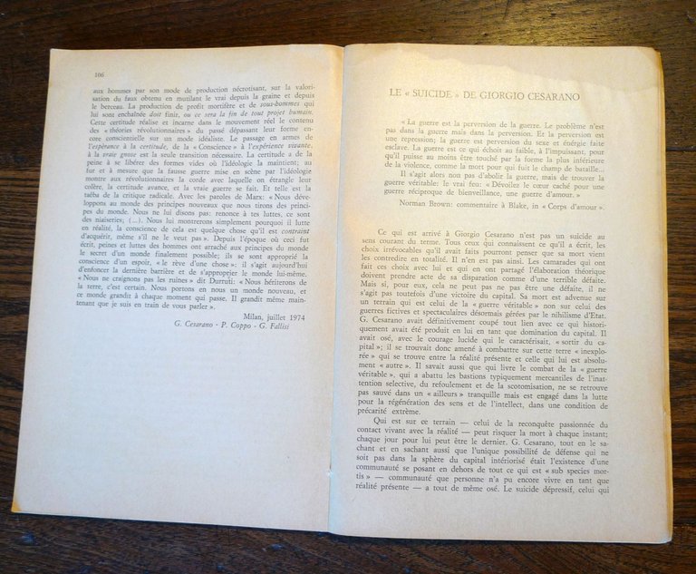 INVARIANCE A.IX-Série III n.1 1976[Giorgio Cesarano,politica,Bordiga