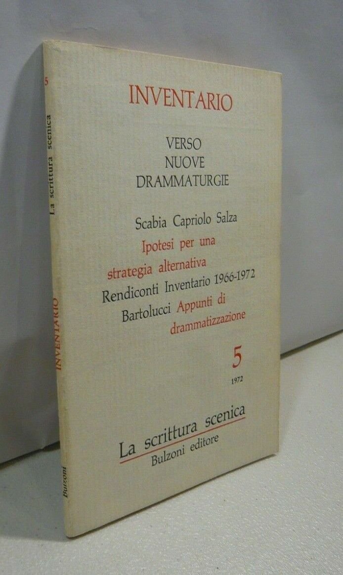 INVENTARIO verso nuove drammaturgie, LA SCRITTURA SCENICA n.5[teatro
