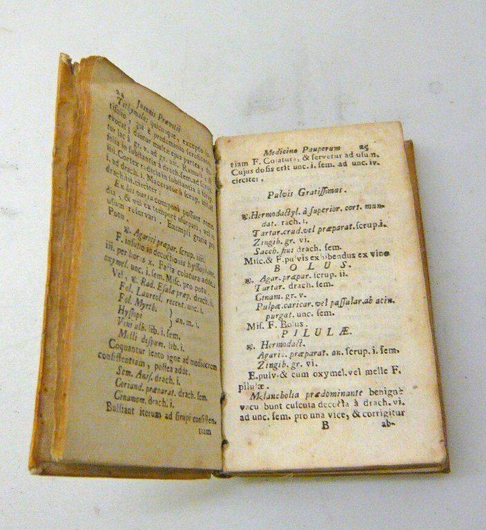 IOANNIS PRAEVOTII[Jean Prevost]MEDICINA PAUPERUM,1719 Conzatti,Padova[farmacia